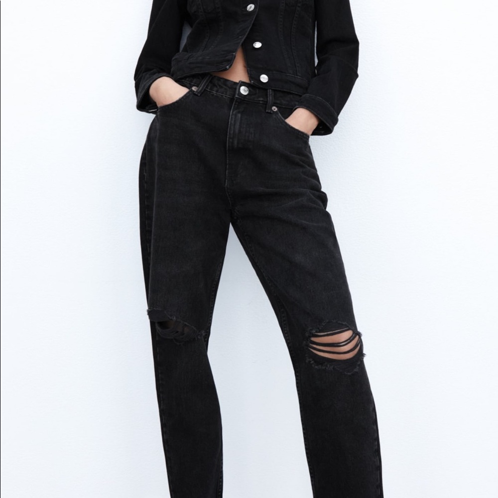 Zara Black Boyfriend Jeans